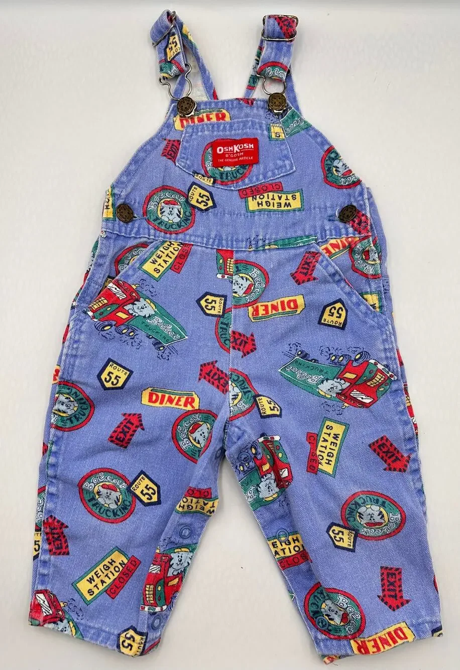 Vintage OshKosh B'Gosh Route 55 Overalls 12 Months 100% Cotton Made in USA